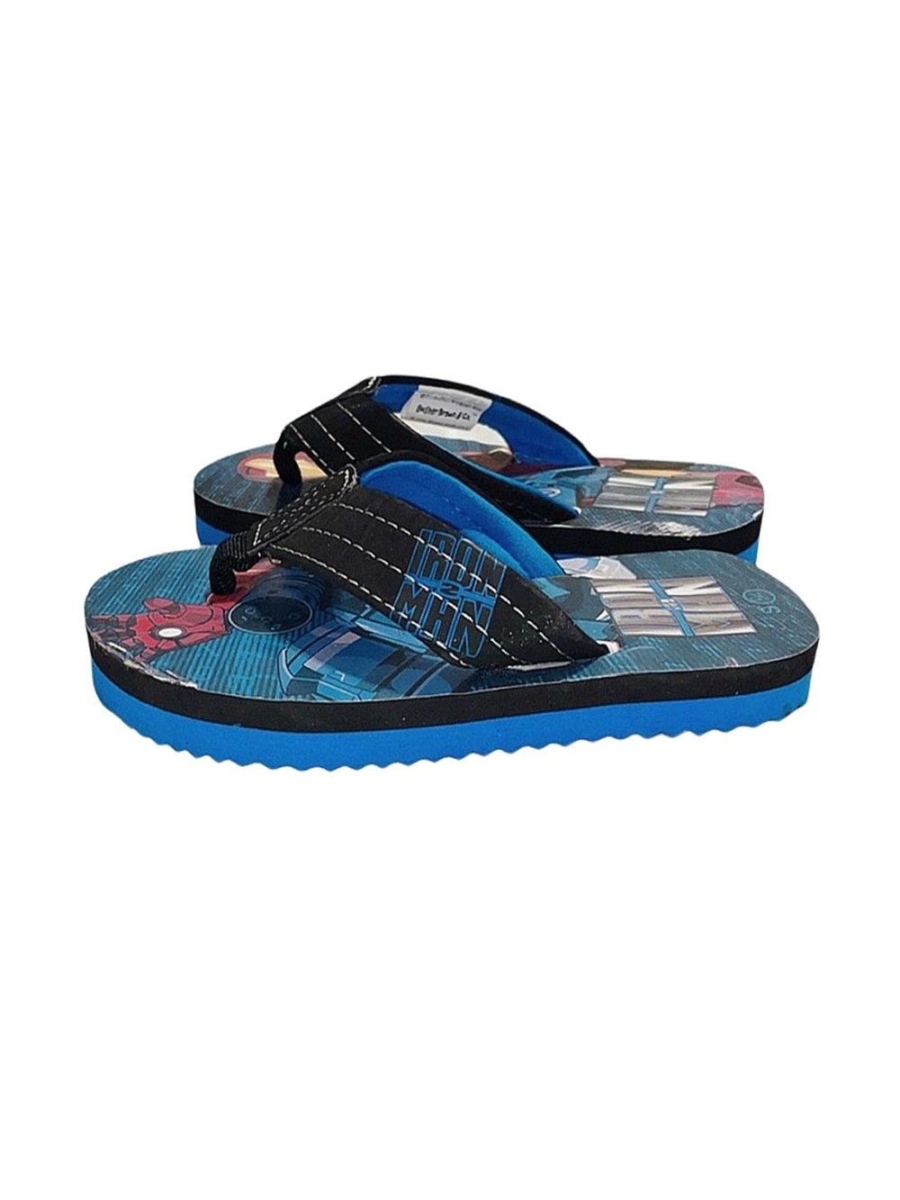 BUSTER BROWN & CO. Boy's Iron Man Flip Flops Size 10/11